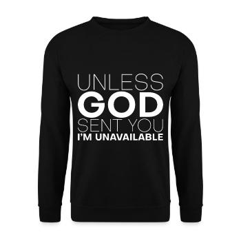 À moins que Dieu ne t’ait envoyé, je ne suis pas disponible 4 - Sweat-shirt Unisexe - noir - Devant - Alina (178cm) & Michal (187cm)