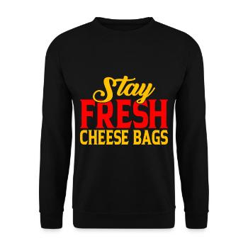 Stay Fresh Cheese Bags 30 - Unisex Sweatshirt - black - Front - Alina (178cm) & Michal (187cm)