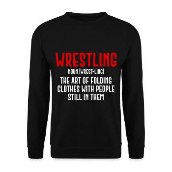 Wrestling, The Art Of Folding Clothes 4 - Unisex Sweatshirt - black - Front - Alina (178cm) & Michal (187cm)