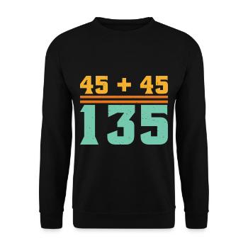 45 + 45 = 135 5 - Unisex Sweatshirt - black - Front - Alina (178cm) & Michal (187cm)