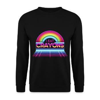 I Eat Crayons 6 - Unisex Sweatshirt - black - Front - Alina (178cm) & Michal (187cm)