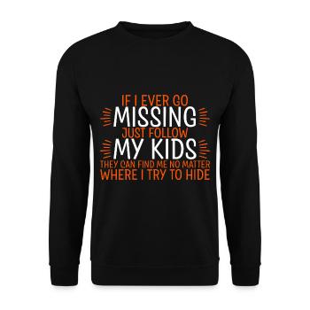 Si jamais je disparais, suivez simplement mes enfants 4 - Sweat-shirt Unisexe - noir - Devant - Alina (178cm) & Michal (187cm)