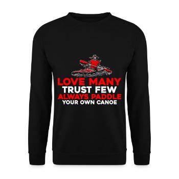 Faites confiance à quelques-uns, pagayez toujours votre propre canoë 6 - Sweat-shirt Unisexe - noir - Devant - Alina (178cm) & Michal (187cm)