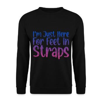 I'm Just Here For Feet In Straps 3 - Unisex Pullover - Schwarz - Vorne - Alina (178cm) & Michal (187cm)