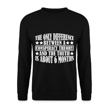 The Only Difference Between A Conspiracy 12 - Unisex Pullover - Schwarz - Vorne - Alina (178cm) & Michal (187cm)