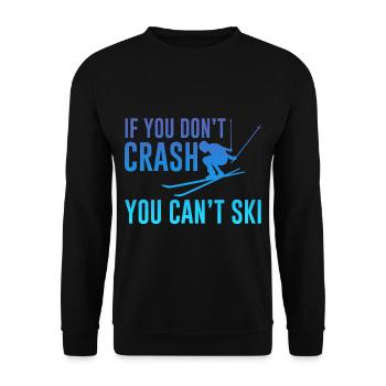 If You Don't Crash You Can't Ski 2 - Unisex Sweatshirt - black - Front - Alina (178cm) & Michal (187cm)