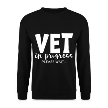Vet In Progress, Please Wait - Unisex Pullover - Schwarz - Vorne - Alina (178cm) & Michal (187cm)