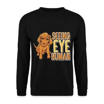 Seeing Eye Human 32 - Unisex Pullover - Schwarz - Vorne - Alina (178cm) & Michal (187cm)