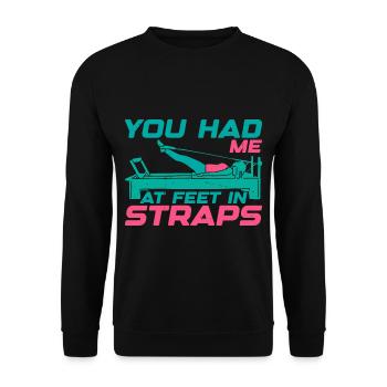 You Had Me At Feet In Straps 22 - Unisex Pullover - Schwarz - Vorne - Alina (178cm) & Michal (187cm)