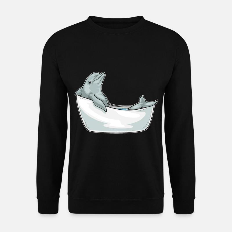 Dolphin Bathing Bathtub - Unisex Sweatshirt - black