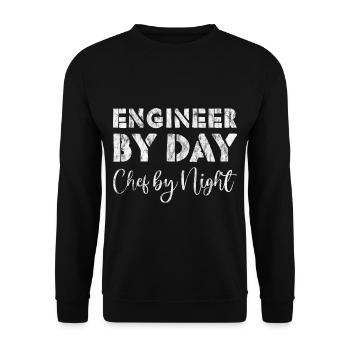 Ingénieur By Day, Chef By Night 2 - Sweat-shirt Unisexe - noir - Devant - Alina (178cm) & Michal (187cm)