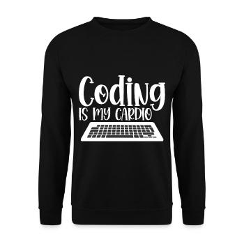 Coding Is My Cardio 4 - Unisex Pullover - Schwarz - Vorne - Alina (178cm) & Michal (187cm)