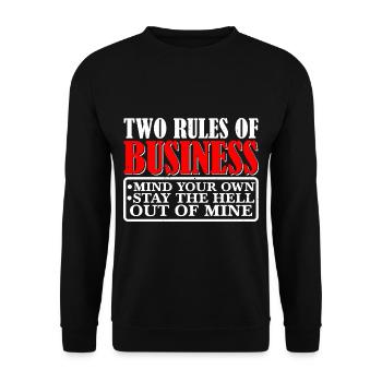 Deux règles de travail, occupez-vous des vôtres 10 - Sweat-shirt Unisexe - noir - Devant - Alina (178cm) & Michal (187cm)
