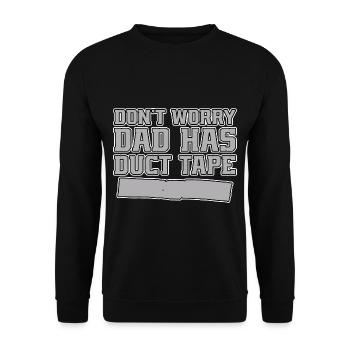 Don't Worry Dad Has Duct Tape 2 - Unisex Sweatshirt - black - Front - Alina (178cm) & Michal (187cm)