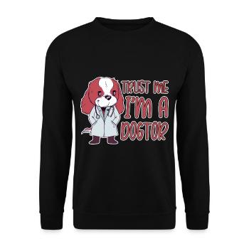 Croyez-moi, je suis un Dogtor 2 - Sweat-shirt Unisexe - noir - Devant - Alina (178cm) & Michal (187cm)