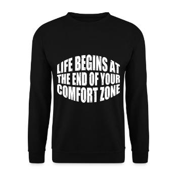 La vie commence à la fin de votre zone de confort 11 - Sweat-shirt Unisexe - noir - Devant - Alina (178cm) & Michal (187cm)