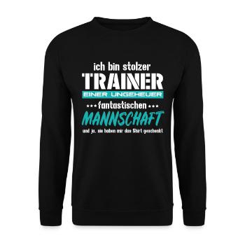 Ich bin Trainer einer fantastischen Mannschaft - Unisex Pullover - Schwarz - Vorne - Alina (178cm) & Michal (187cm)