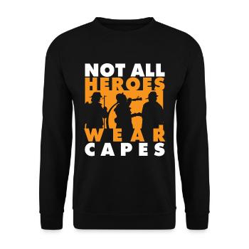 Firefighter Tshirt for fire brigade - Unisex Sweatshirt - black - Front - Alina (178cm) & Michal (187cm)
