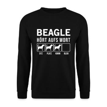 Beagle - Listen for the Word - Funny Dog Gift - Unisex Sweatshirt - black - Front - Alina (178cm) & Michal (187cm)