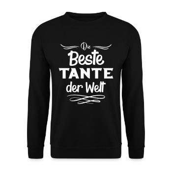 Die Beste Tante der Welt Tante Tanten coole - Unisex Pullover - Schwarz - Vorne - Alina (178cm) & Michal (187cm)