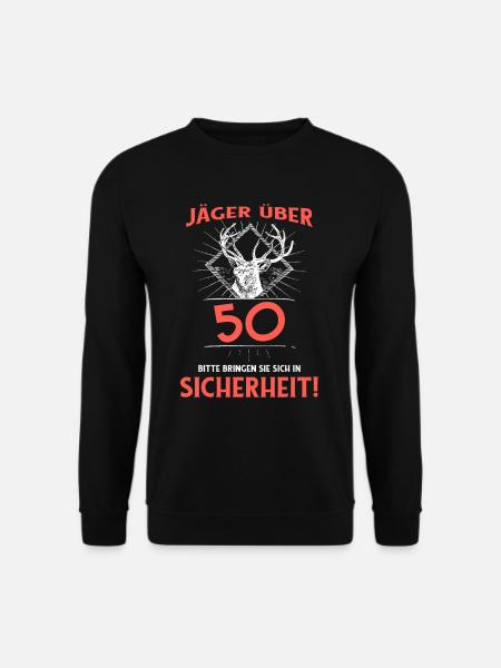 Jaeger ueber 50 bitte bringen sie sich in Sicherhe - Unisex Pullover - Schwarz