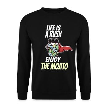 Cocktail Mojito Limette Bar Spruch Rausch - Unisex Pullover - Schwarz - Vorne - Alina (178cm) & Michal (187cm)