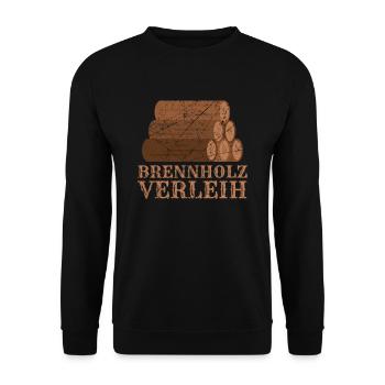 Brennholz Verleih Feuerholz - Unisex Pullover - Schwarz - Vorne - Alina (178cm) & Michal (187cm)