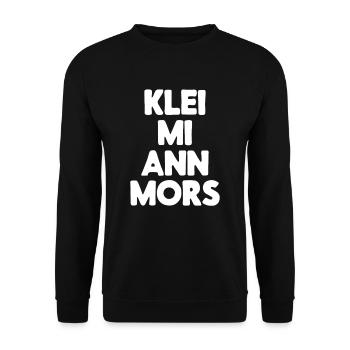 Klei mi ann Mors lustiges plattdeutsch Norden Kl - Unisex Pullover - Schwarz - Vorne - Alina (178cm) & Michal (187cm)