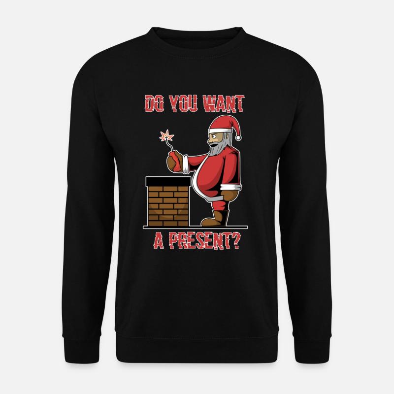 Cheminée de dynamite cadeau Père Noël méchant - Sweat-shirt Unisexe - noir