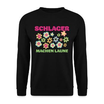 Schlager machen Laune - Unisex Pullover - Schwarz - Vorne - Alina (178cm) & Michal (187cm)