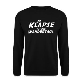 Die Klapse hat heut Wandertag Wanderung - Unisex Pullover - Schwarz - Vorne - Alina (178cm) & Michal (187cm)
