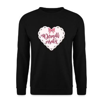 Dirndl Ersatz - Unisex Pullover - Schwarz - Vorne - Alina (178cm) & Michal (187cm)