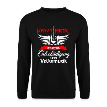 Heavy Metal ist Gottes für die Volksmusik - Unisex Pullover - Schwarz - Vorne - Alina (178cm) & Michal (187cm)