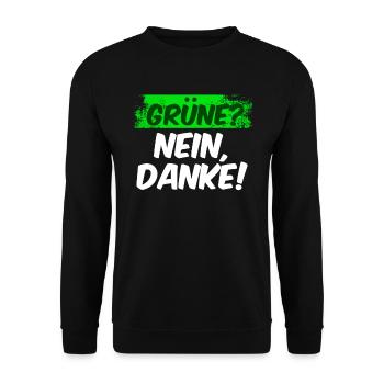 Grüne? Nein Danke! - Unisex Pullover - Schwarz - Vorne - Alina (178cm) & Michal (187cm)