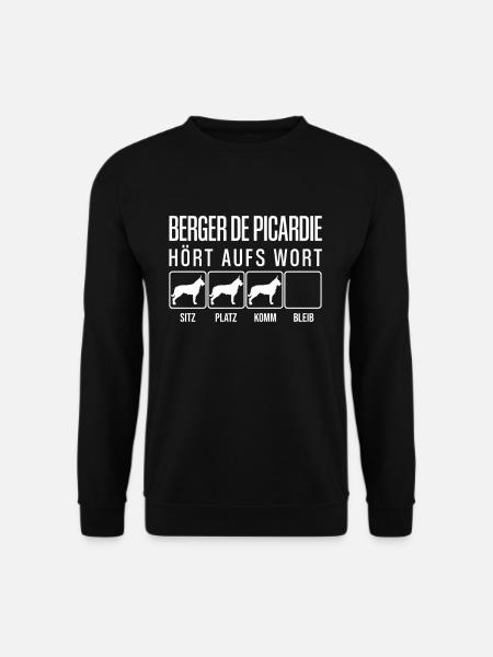 Berger de Picardie - Hört aufs Wort - lustig Hunde - Unisex Pullover - Schwarz