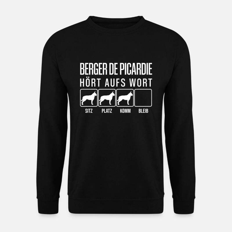 Berger de Picardie - Hört aufs Wort - lustig Hunde - Unisex Pullover - Schwarz