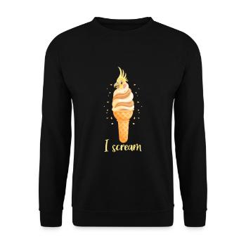 Idée de cadeau animal drôle de tendance je crie oiseau oiseau - Sweat-shirt Unisexe - noir - Devant - Alina (178cm) & Michal (187cm)