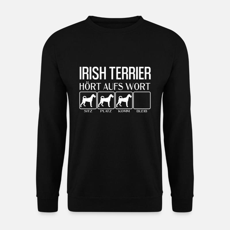 Irish Terrier - Hört aufs Wort - lustig, Hunde - Unisex Pullover - Schwarz