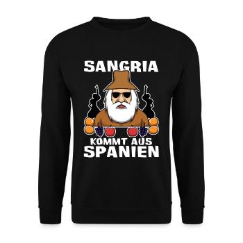 Harald Krull - Sangria kommt aus Spanien - Unisex Pullover - Schwarz - Vorne - Alina (178cm) & Michal (187cm)