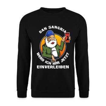 Den Sangria werd ich mir jetzt einverleiben - Unisex Pullover - Schwarz - Vorne - Alina (178cm) & Michal (187cm)