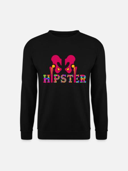 Funny Hippster Hip Replacement Surgery | - Unisex Sweatshirt - black