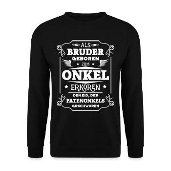 Born as a brother uncle chose Eid godfather - Unisex Sweatshirt - black - Front - Alina (178cm) & Michal (187cm)