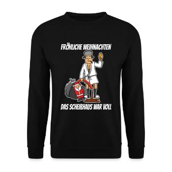 Schöne Bescherung - Frohe Weihnachten - Unisex Pullover - Schwarz - Vorne - Alina (178cm) & Michal (187cm)