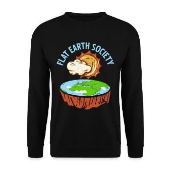 Flache Erde Sonne - Flat Earth Society - Unisex Pullover - Schwarz - Vorne - Alina (178cm) & Michal (187cm)
