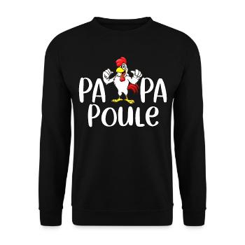 papa poule super papa fête des pères dad - Sweat-shirt Unisexe - noir - Devant - Alina (178cm) & Michal (187cm)