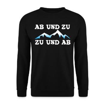 Ab und Zu Zu und Ab - Berg - Wanderer - Kletterer, - Unisex Pullover - Schwarz - Vorne - Alina (178cm) & Michal (187cm)