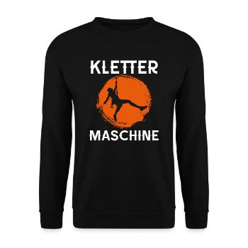 Kletter Maschine - Kletter - Kletterer - Bergsteig - Unisex Pullover - Schwarz - Vorne - Alina (178cm) & Michal (187cm)
