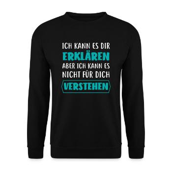 Ich kann es dir erklären - Physik & Mathe Ingenieu - Unisex Pullover - Schwarz - Vorne - Alina (178cm) & Michal (187cm)