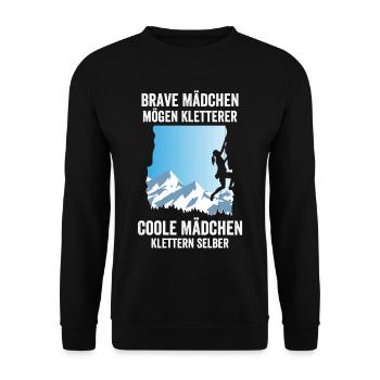 Brave Mädchen, Kletterer Coole Mädchen klettern Mä - Unisex Pullover - Schwarz - Vorne - Alina (178cm) & Michal (187cm)