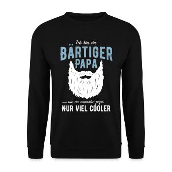 Ich bin ein bärtiger cooler Papa Bärtiger Papa Vat - Unisex Pullover - Schwarz - Vorne - Alina (178cm) & Michal (187cm)